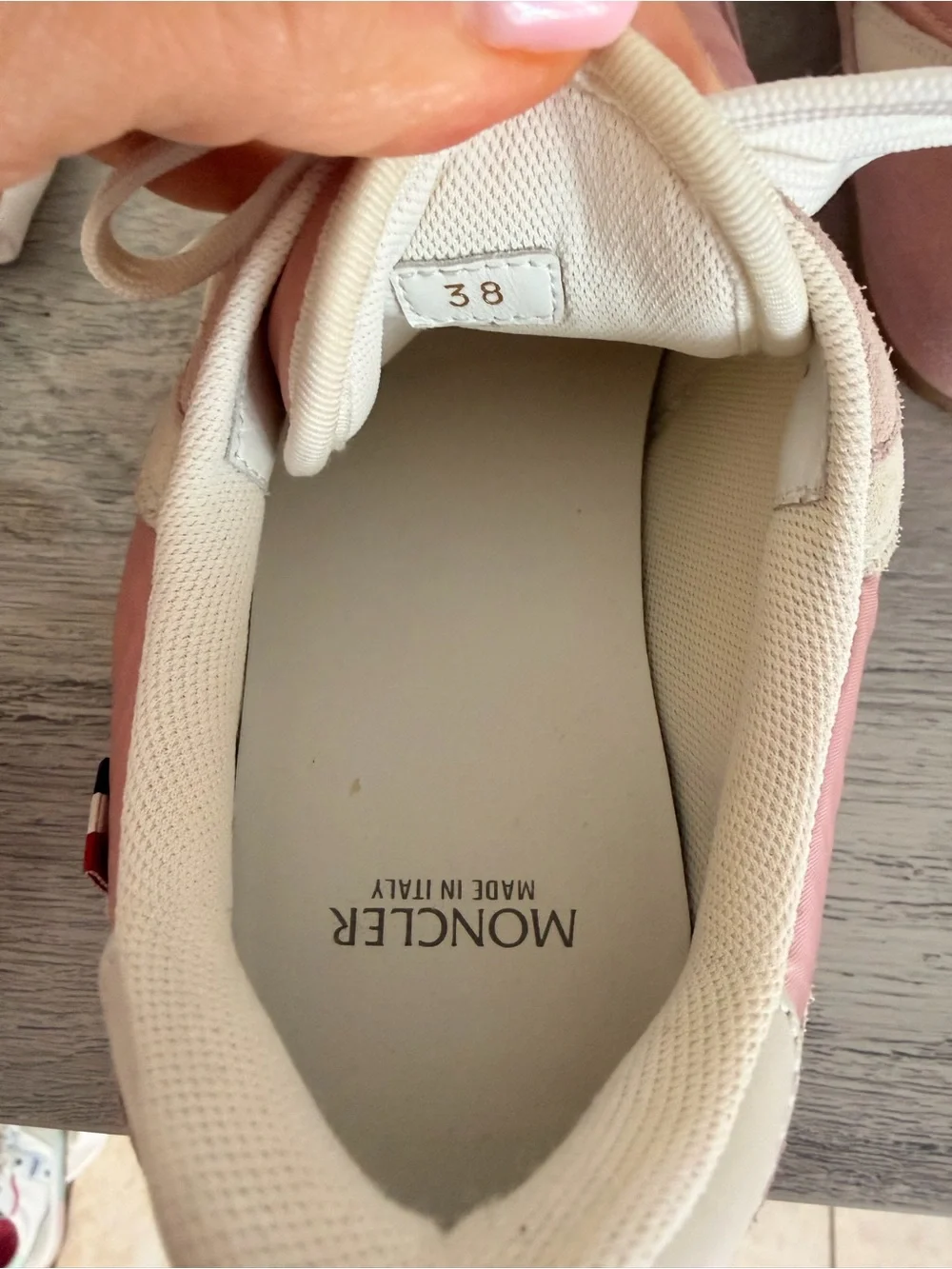 Moncler Authentic Pink Suede & Nylon low-top Retro Sneakers Size 8 (EU 38)